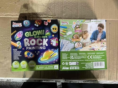 JOYIN 12 Rock Painting Kit- Glow in The Dark Rock Kit, Arts and Crafts for Kids Ages 6-12, Art Supplies, Kids Craft Paint Kits, Arts & Crafts Toy for Boys Girls Birthday Party Gift