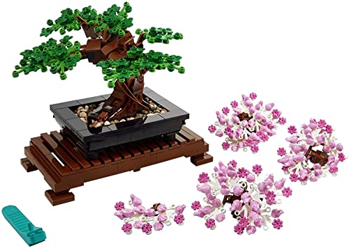 LEGO Icons Bonsai Tree Building Set, Features Cherry Blossom Flowers, DIY Plant Model for Adults, Creative Gift for Home Décor and Office Art, Botanical Collection Design Kit, 10281