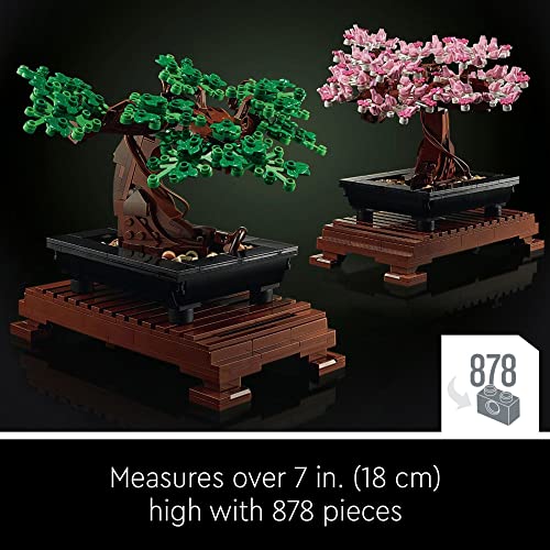 LEGO Icons Bonsai Tree Building Set, Features Cherry Blossom Flowers, DIY Plant Model for Adults, Creative Gift for Home Décor and Office Art, Botanical Collection Design Kit, 10281