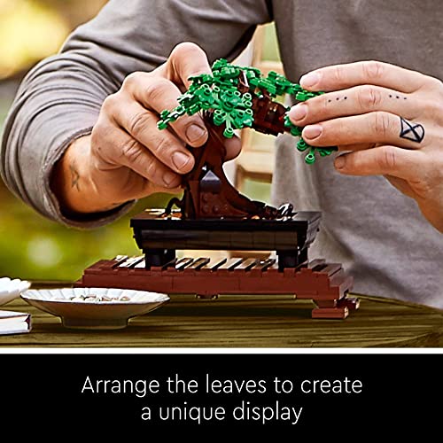 LEGO Icons Bonsai Tree Building Set, Features Cherry Blossom Flowers, DIY Plant Model for Adults, Creative Gift for Home Décor and Office Art, Botanical Collection Design Kit, 10281