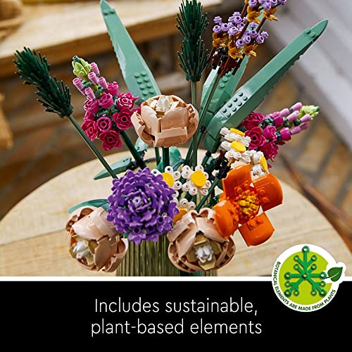 LEGO Icons Flower Bouquet Building Decoration Set - Artificial Flowers with Roses, Decorative Home Accessories, Gift for Him and Her, Botanical Collection and Table Art for Adults, 10280