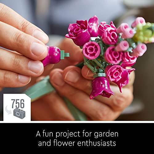 LEGO Icons Flower Bouquet Building Decoration Set - Artificial Flowers with Roses, Decorative Home Accessories, Gift for Him and Her, Botanical Collection and Table Art for Adults, 10280