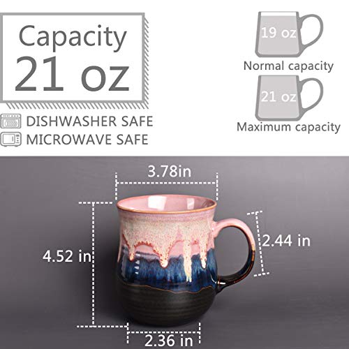 Bosmarlin Large Ceramic Coffee Mug, Big Tea Cup for Office and Home, 21 Oz, Dishwasher and Microwave Safe, 1 PCS