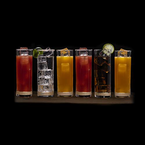 LEMONSODA Premium Highball Glass Set - Elegant Tom Collins Glasses Set of 6 - 12oz Tall Drinking Water Glasses - Bar Glassware for Mojito, Whiskey, Cocktail