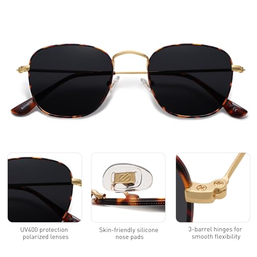 SOJOS Square Polarized Sunglasses for Men Women Classic Vintage Retro Style