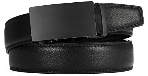 CHAOREN Leather Ratchet Belt for men 1 3/8" for Dress Pants - Micro Adjustable Belt Fit Everywhere