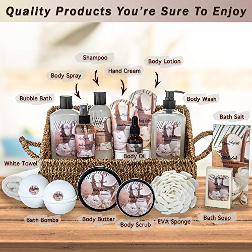 Luxury Coconut & Vanilla Spa Gift Set - Indulging Bath Basket