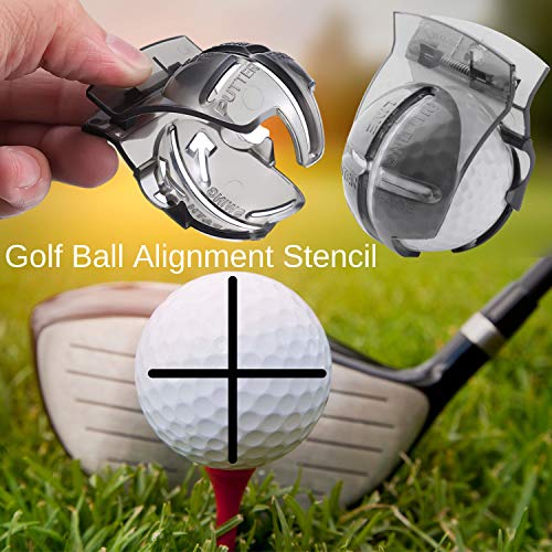 Golf Accessories Kit - Includes Towel, Ball Holder, Brush, Divot Repair Tool, 2 Ball Alignment Stencil, Tee Holder, Putting Marker, 4 Permanent Markers, Pencil