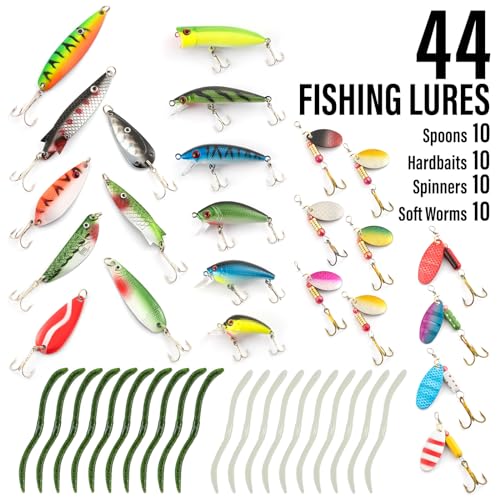 Dr.Fish Fishing Rod and Reel Combos 125-Pieces Telescopic Spinning Pole Reel Fishing Gear Equipment Set for Adult Collapsible Travel Complete Fishing Sets Men Starter Freshwater Saltwater