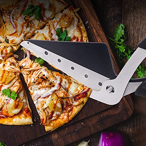 Pizza Scissors Cutter One-Handed Operation Stainless Steel Pizza Spatula Slicer