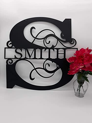 Custom Metal Name Sign - Split Letter Name Sign - Personalized Last Name Sign - Metal Family Name Sign - Door Hanger - Outdoor Metal Sign - Wedding Gift - Monogram