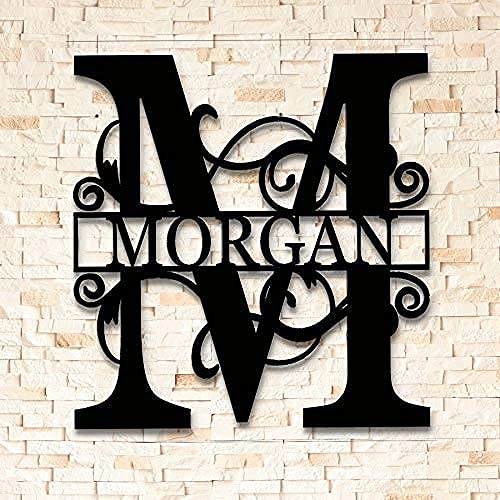 Custom Metal Name Sign - Split Letter Name Sign - Personalized Last Name Sign - Metal Family Name Sign - Door Hanger - Outdoor Metal Sign - Wedding Gift - Monogram