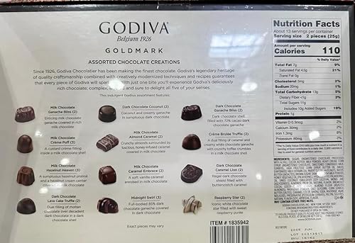 Godivas Belgium Goldmark Assorted chocolate 10.9 OZ