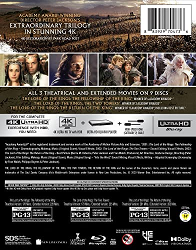 The Lord of the Rings: The Motion Picture Trilogy (Extended & Theatrical)(4K Ultra HD)