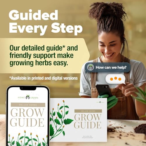 HOME GROWN Deluxe 8 Herb Garden Kit – Best Unique Mother's Day Gardening Gift for Women, Mom, Her – Kitchen Gifts for Gardeners Friend, New Home Housewarming Plant Starter