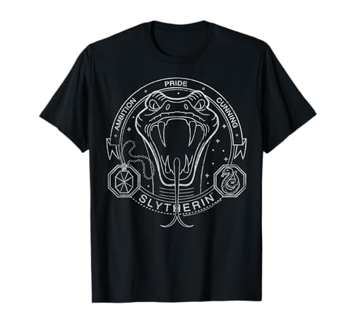 Harry Potter Slytherin Line Art Snake Symbol T-Shirt