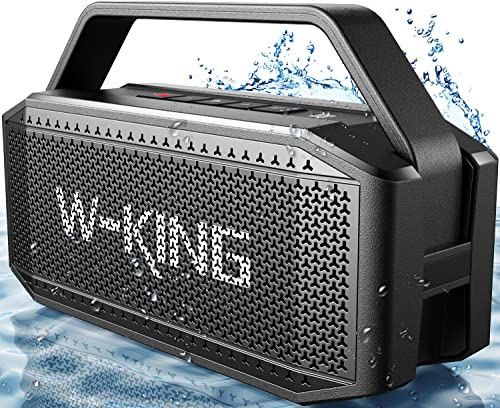 W-KING Bluetooth Speaker- 100W Peak 60W RMS Deep Bass, IPX6 Portable Waterproof Loud Bluetooth Speakers Wireless with Subwoofer, 40H/Power Bank/TF/AUX/EQ, Party Boombox Outdoor Large Bluetooth Speaker