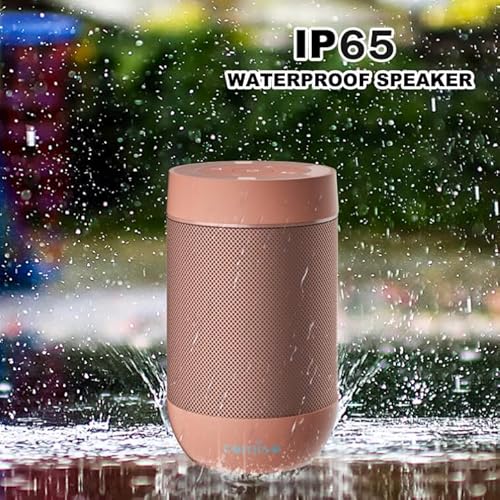 comiso Portable Bluetooth Speaker,Waterproof Speaker IP65,5.3 bluetooth,360 HD Sound,TWS Stereo Pairing,Built in Mic, Support TF Card,Ideal Gift for Men/Women/Teens -Pink