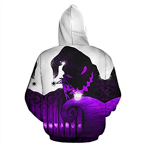 mlsjdger Unisex Nightmare Before Christmas Jack & Sally Novelty Hoodie 3D Print Sweatshirts Hoodie