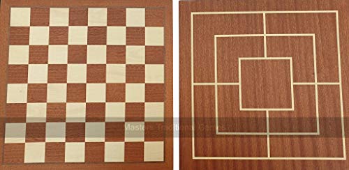 Nine Men's Morris Game - Dual Side Wooden Board with Wooden Pieces