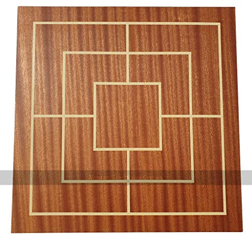 Nine Men's Morris Game - Dual Side Wooden Board with Wooden Pieces