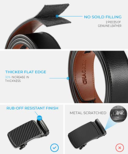 CHAOREN Leather Ratchet Belt Men - Customizable Fit, Effortless Style (35mm)