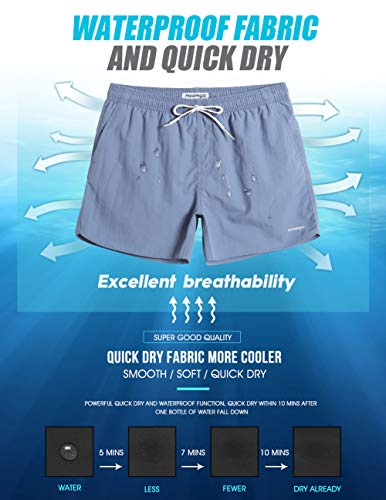 maamgic Mens Swim Trunks 5" with Mesh Lining Quick Dry Bathing Suits for Men Swim Shorts Swimwear