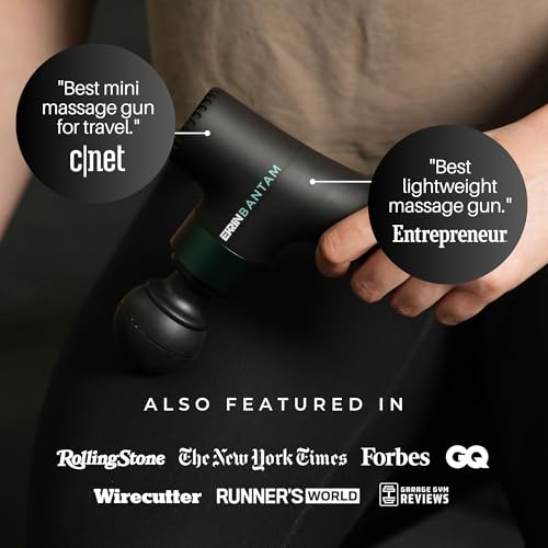 Ekrin Athletics Bantam Mini Massage Gun - Compact Deep Tissue Muscle Massager with Adjustable Speeds & Attachments - Long Battery Life, Lightweight, Travel Friendly | Father's Day Gift.