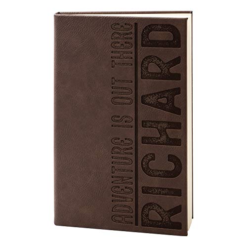 Personalized Leather Journal for Men | Dark Brown, 15 Design, A5 | Engraved Journals to Write in for Men, Women - Diary for Boys - Personalized Notebooks and Journals - Coworker, Office Gifts…