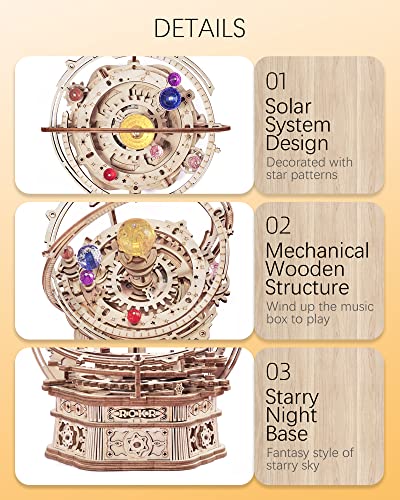 ROKR 3D Puzzles for Adults-Starry Night Music Box Kit-Wooden Puzzles Science Gifts for Adults-Gifts for Teenage Boys Girls