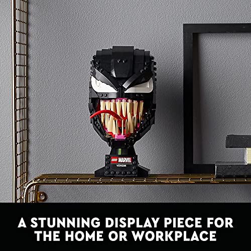 LEGO Marvel Spider-Man Venom Mask Set 76187 Collectible Set - Model Kit for Adults to Build, Home Décor Creative Display, Movie Inspired Gift Idea for Adults