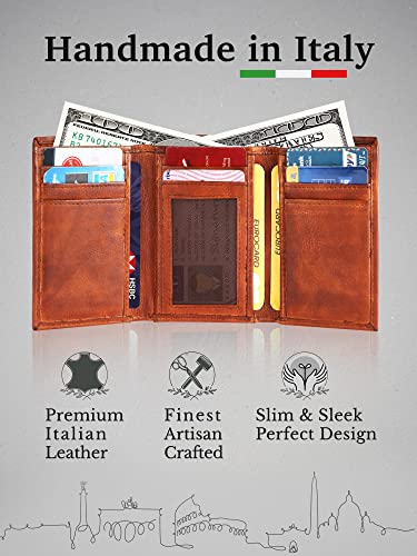 CALGARI® Italian Luxury Leather Wallets For Men | Trifold