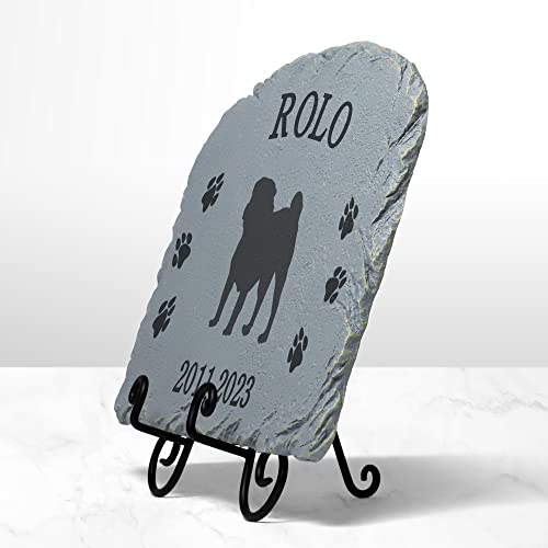 Let's Make Memories Personalized Dog Memorial - Pet Memorial Stone - Sympathy - Resin Garden Stone - 60+ Dog Breeds