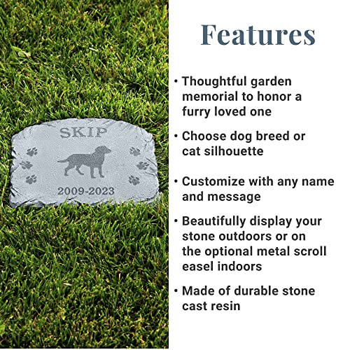 Let's Make Memories Personalized Dog Memorial - Pet Memorial Stone - Sympathy - Resin Garden Stone - 60+ Dog Breeds