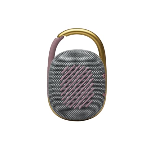 JBL Clip 4 - Portable Mini Bluetooth Speaker, big audio and punchy bass, integrated carabiner, IP67 waterproof and dustproof, 10 hours of playtime, speaker for home, outdoor and travel (Grey)