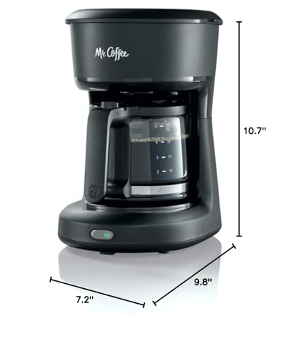 Mr. Coffee® 5-Cup Mini Brew Switch Coffee Maker, Black