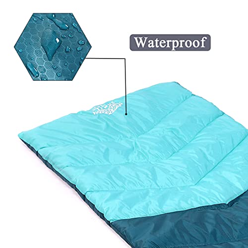 Sleeping Bag 4 Seasons Adults & Kids for Camping Hiking Trips Warm Cool Weather,Lightweight and Waterproof with Compression Bag,Indoors Outdoors Activities