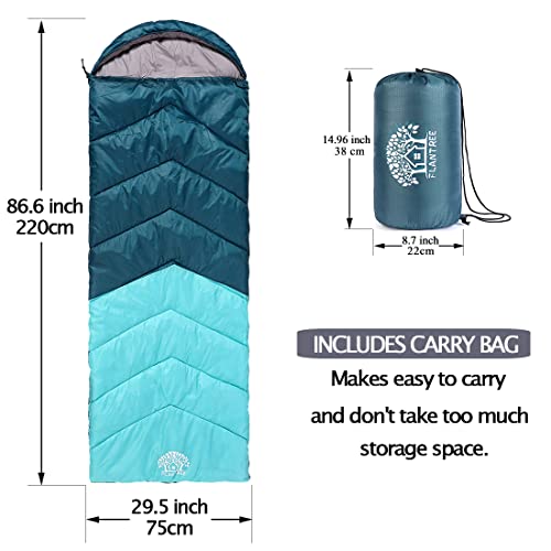 Sleeping Bag 4 Seasons Adults & Kids for Camping Hiking Trips Warm Cool Weather,Lightweight and Waterproof with Compression Bag,Indoors Outdoors Activities