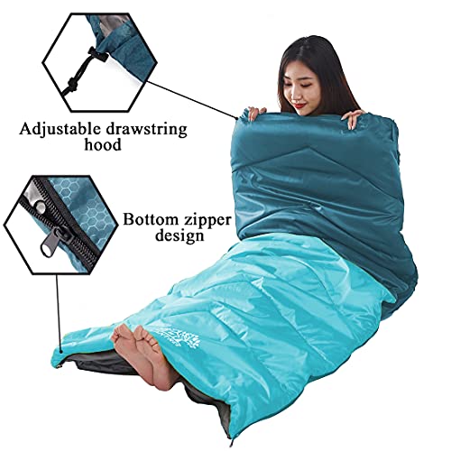 Sleeping Bag 4 Seasons Adults & Kids for Camping Hiking Trips Warm Cool Weather,Lightweight and Waterproof with Compression Bag,Indoors Outdoors Activities