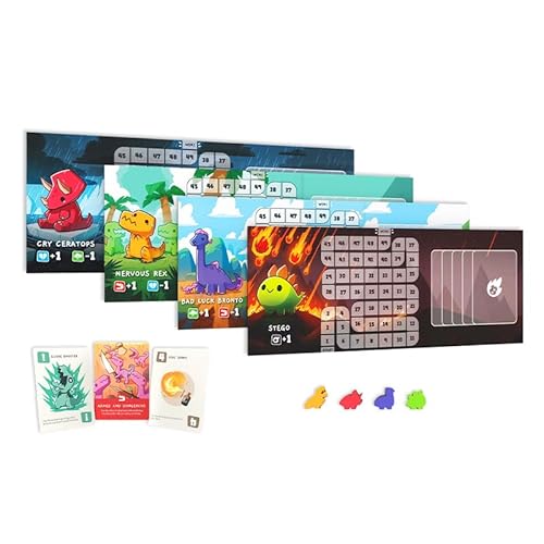 Happy Little Dinosaurs Base Game - Competitive Sabotage Funny Card Game For Kids, Teens, Adults - 2-4 Players, Hand Management