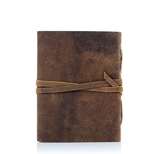 Leather Journal Lined Paper with luxury pen Handmade Leather Journal/Writing Notebook Diary/Bound Daily Notepad for Men & Women Medium, Writing pad for Artist, Sketch (7 X 5)