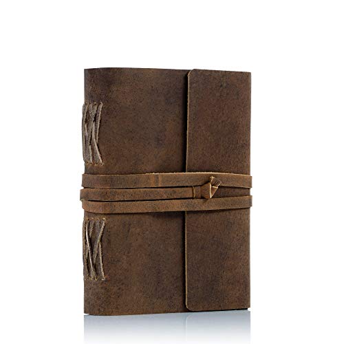 Leather Journal Lined Paper with luxury pen Handmade Leather Journal/Writing Notebook Diary/Bound Daily Notepad for Men & Women Medium, Writing pad for Artist, Sketch (7 X 5)