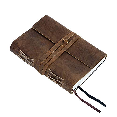 Leather Journal Lined Paper with luxury pen Handmade Leather Journal/Writing Notebook Diary/Bound Daily Notepad for Men & Women Medium, Writing pad for Artist, Sketch (7 X 5)