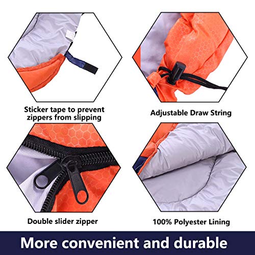 Camping Sleeping Bag 3 Seasons Lightweight &Waterproof with Compression Sack Camping Sleeping Bag Indoor & Outdoor for Adults & Kids