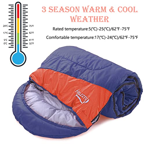 Camping Sleeping Bag 3 Seasons Lightweight &Waterproof with Compression Sack Camping Sleeping Bag Indoor & Outdoor for Adults & Kids