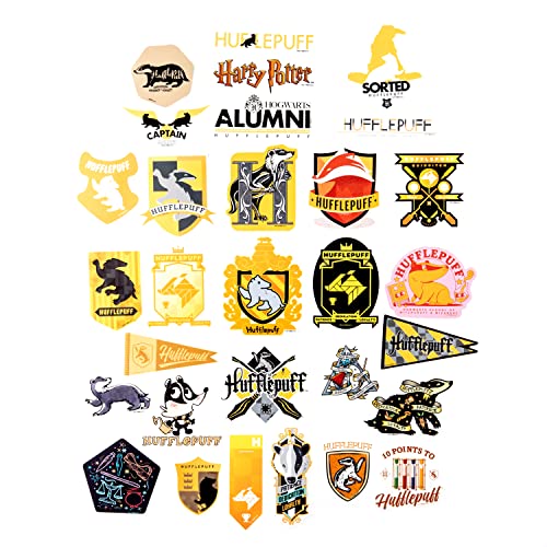 Conquest Journals Harry Potter Hufflepuff Vinyl Stickers, Unique Stickers Including Holograms, Waterproof and UV Resistant, Great for All Your Gadgets, Potterfy All The Things (60 Pack)