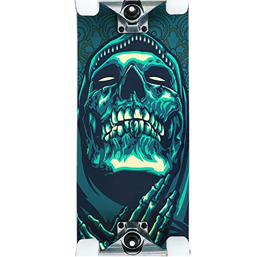 ANNEE 31x8 Inch Pro Skateboard Complete,7 Layer Canadian Maple Wood Double Kick Concave Skate Boards, Tricks Skateboards for Youths,Beginners,Girls,Boys,Kids,Teens,Adults (Diamond)