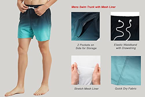 MADHERO Mens Swim Trunks Short Bathing Suit with Mesh Lining Swimming Shorts