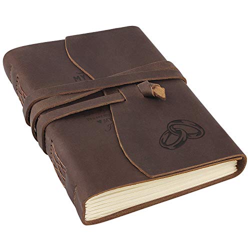 Personalized Leather Journals to Husband Engraved Antique Notebook Handmade Leather Bound Custom Notepad for Men Gift from Wife Diary Ideal Gifts at Valentine's Day, Christmas, Birthday, Anniversary