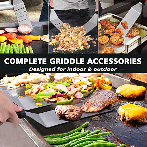 Beichen Griddle Accessories Kit, 14 Pcs Stainless Steel Griddle Grill Tools Set Blackstone and Camp Chef, Professional Grill Spatula Set for Men Women Outdoor BBQ and Camping